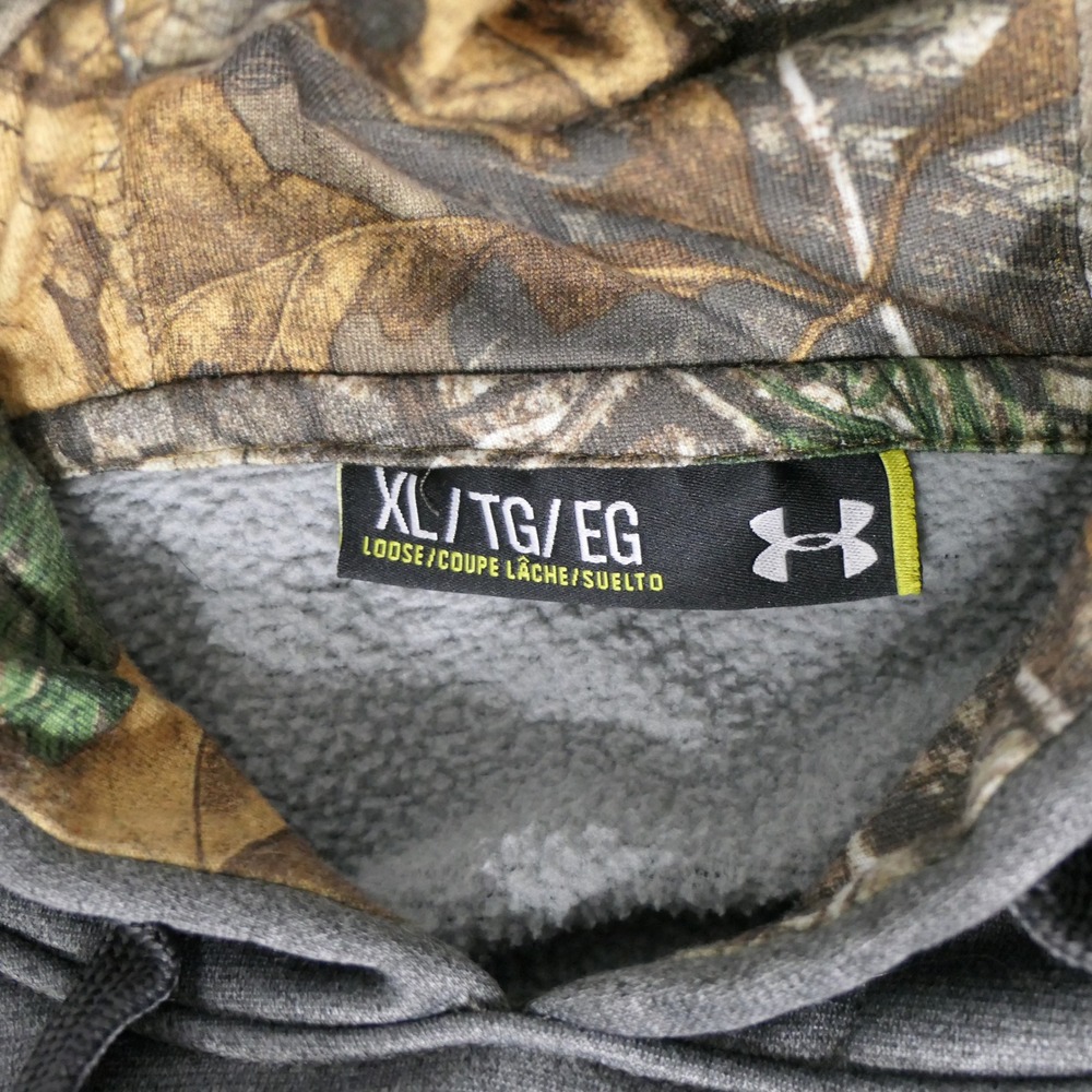 Under Armour Mens Hoodie XL Gray Camo Storm1 Gorpcore Pullover Hunting Outdoor - Picture 4 of 8